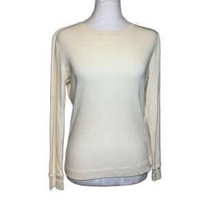 Lauren Ralph Lauren Patch Cream Long Sleeve Top Womens Designer